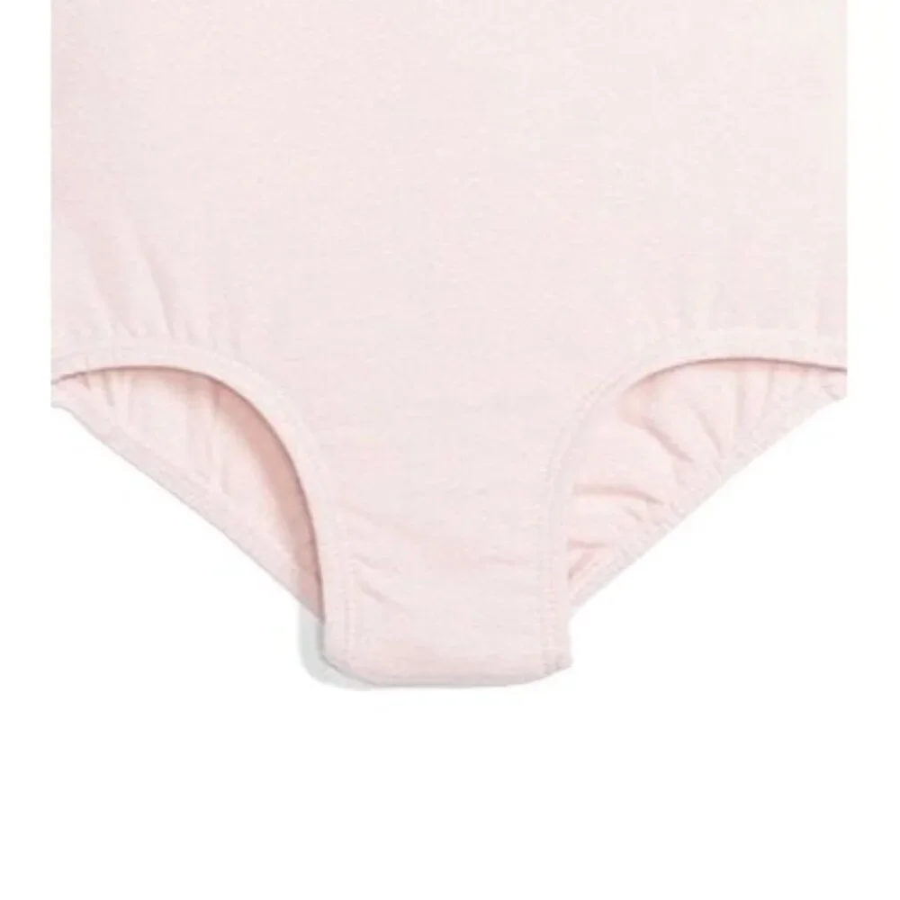 Kids Scoop Neck Long Sleeve Leotard Bodysuit Theatrical Pink Size L Class Stage